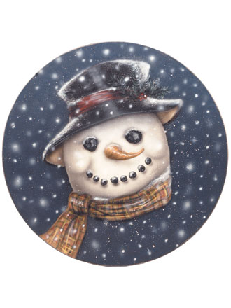 Snowman Disk  - Boardwalk Originals Christmas Decoration & Display