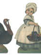 Pilgrim Girl & Turkey - Boardwalk Originals Thanksgiving Decoration & Display