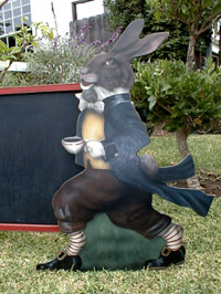 Rabbit With Tea Pot - Boardwalk Originals Rabbit Decoration & Display
